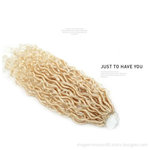 Ombre color 14 18 inch curly faux locs crochet hair extensions river locs crochet goddess faux locs braid